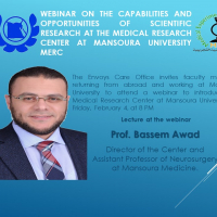 Webinar on the capabilities and opportunities of scientific research at the Medical Research Center at Mansoura University MERC