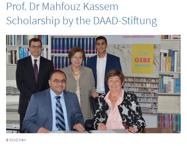 Prof. Dr Mahfouz Kassem Scholarship by the DAAD-Stiftung