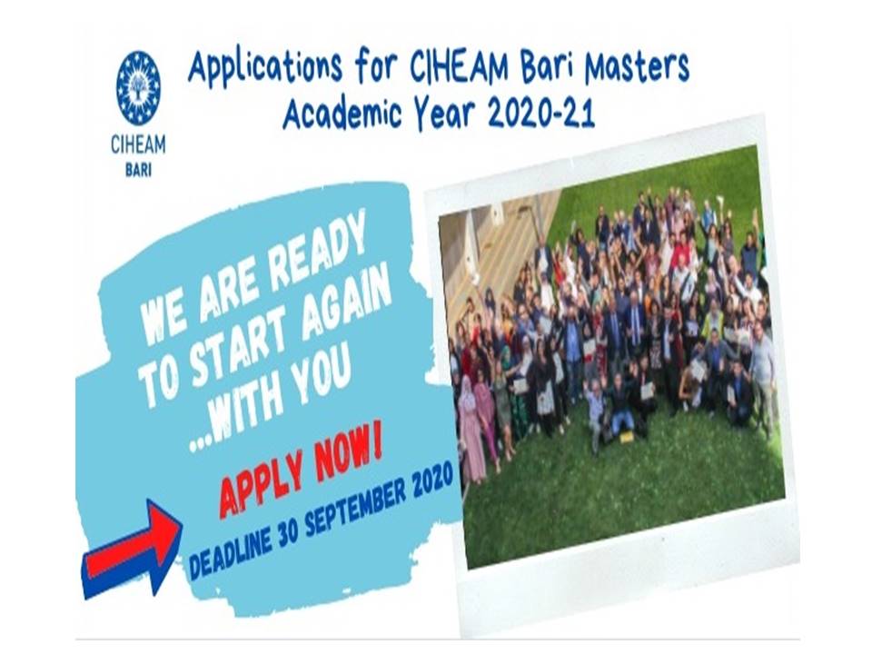 Applications for CIHEAM Bari Masters - Academic Year 2020-21