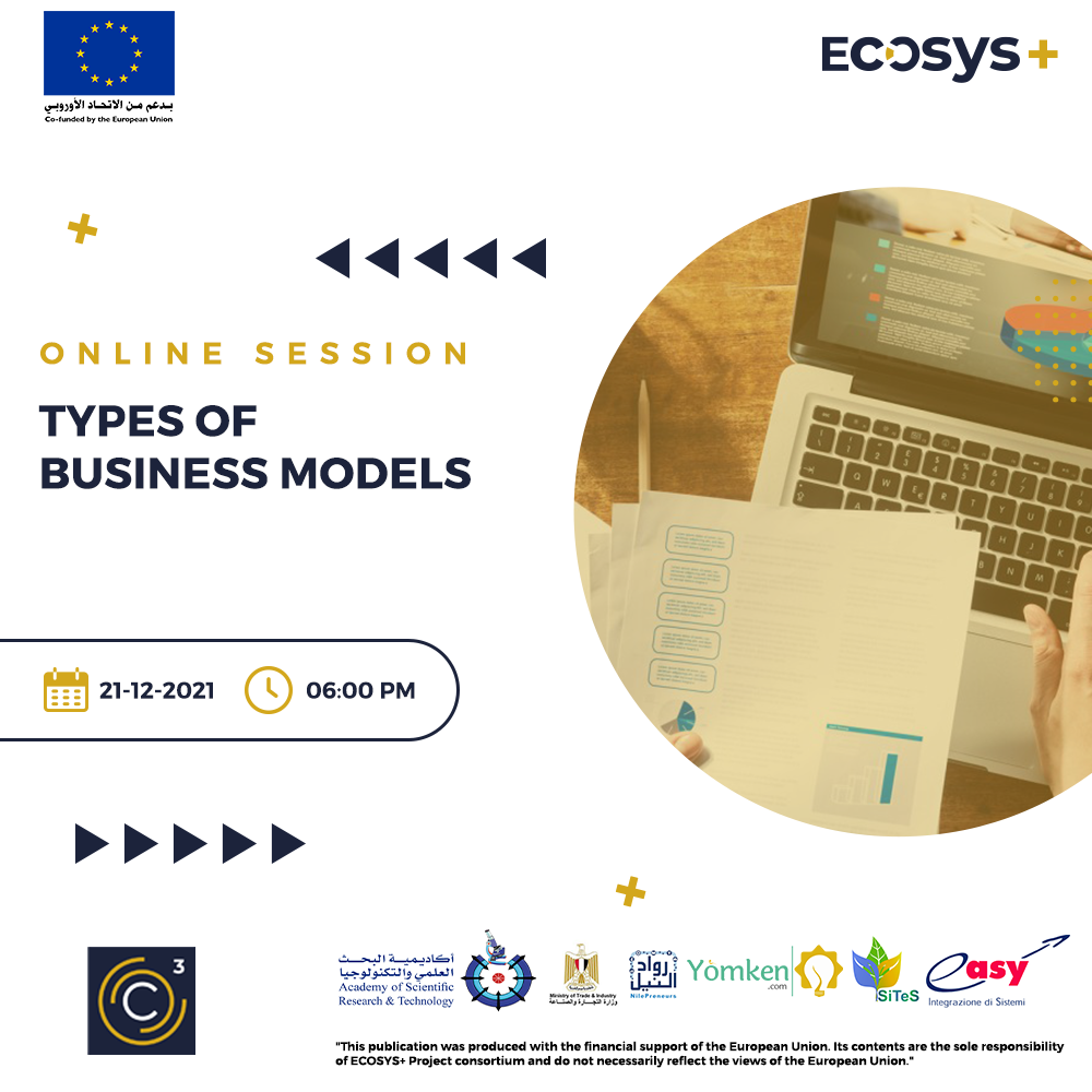 الحلقة الثالثة في ECOSYS + Webinars بعنوان "أنواع نماذج الأعمال" 