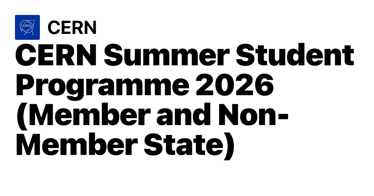 The CERN Summer Student Programme 2026
