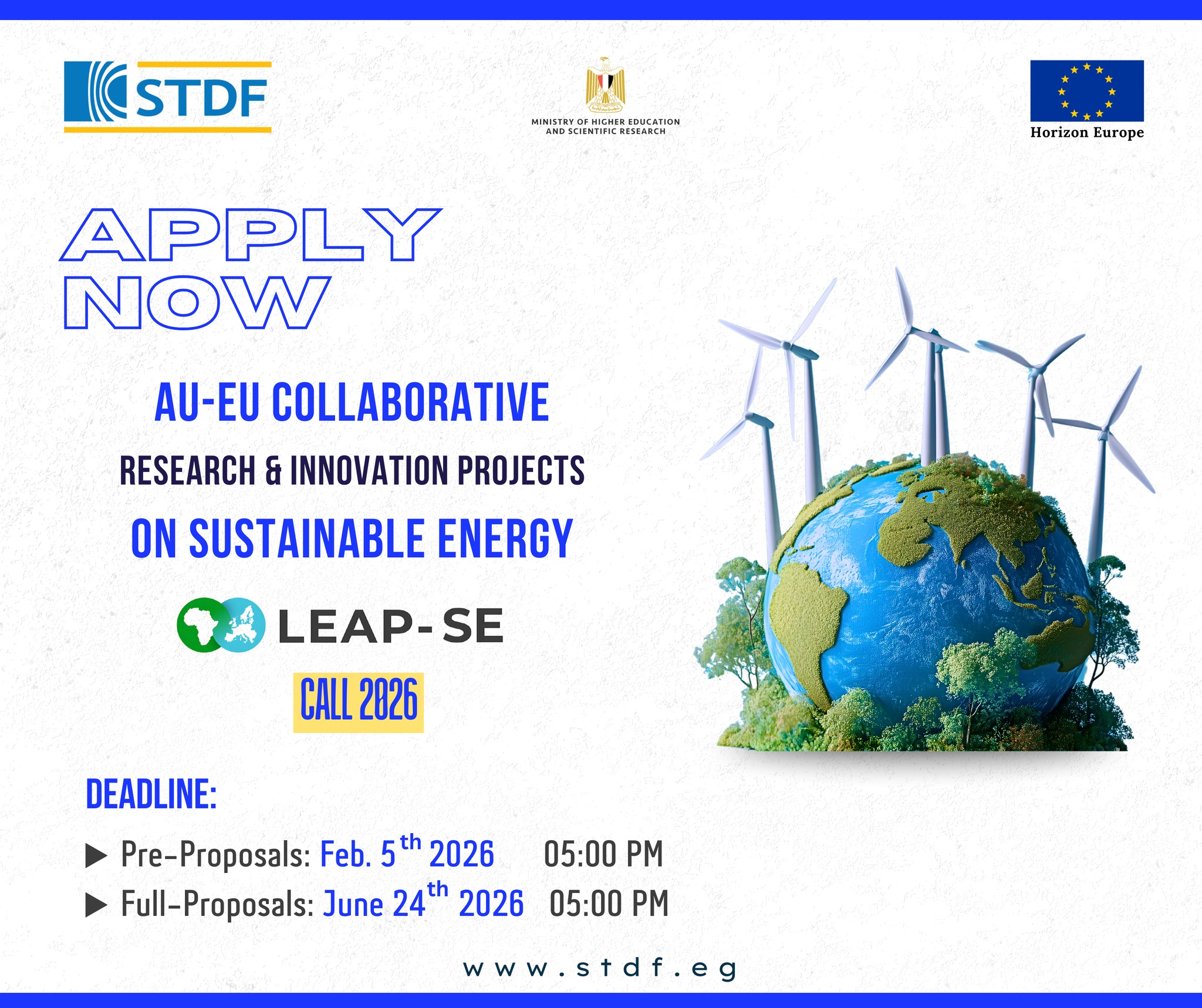 النداء الثاني لبرنامج الشراكة طويلة الأجل بين الإتحاد الأوروبي والإتحاد  الأفريقي للابحاث والإبتكار في الطاقة المستدامة 